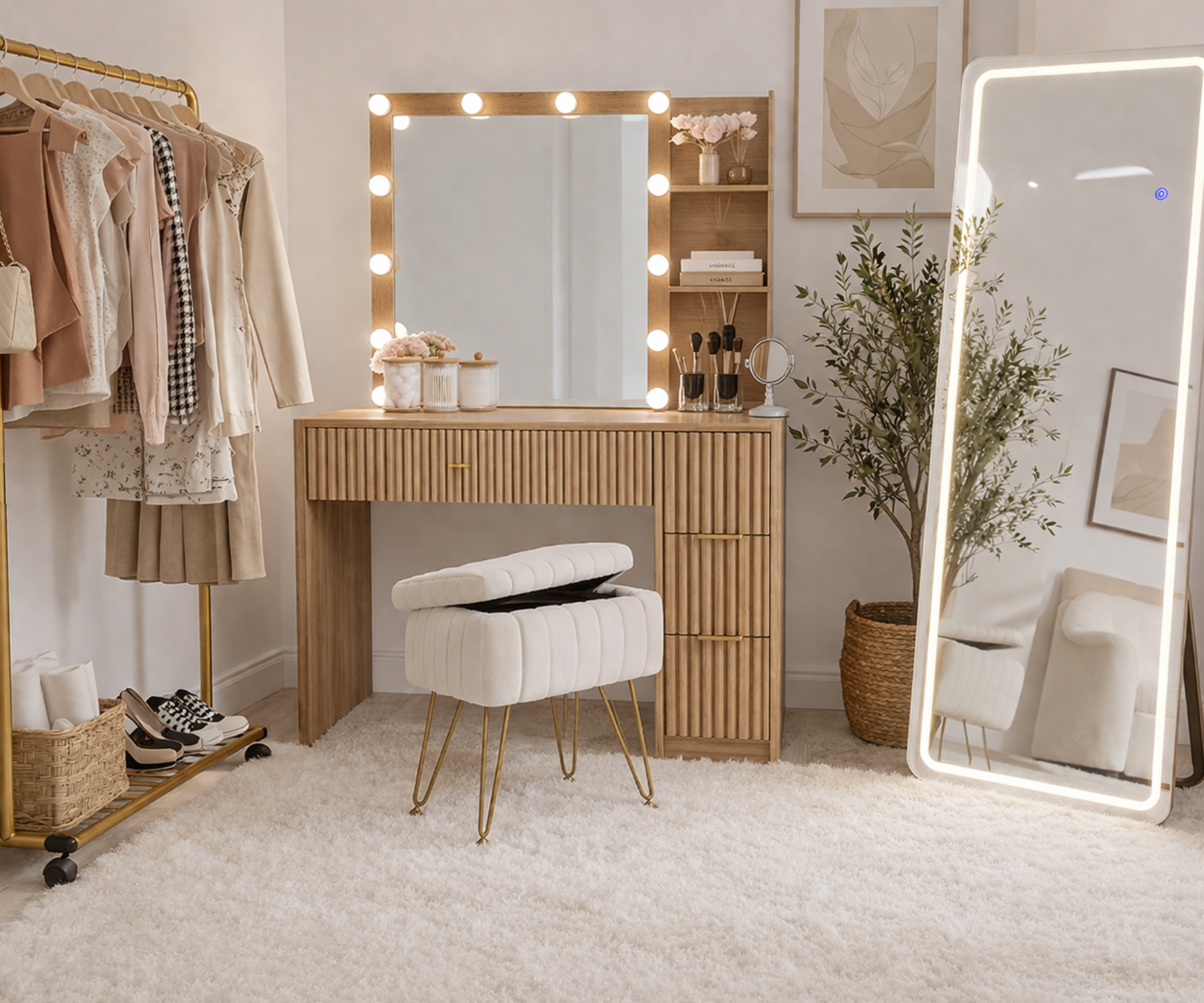 The Get-Ready Room — Vanity and Wardrobe